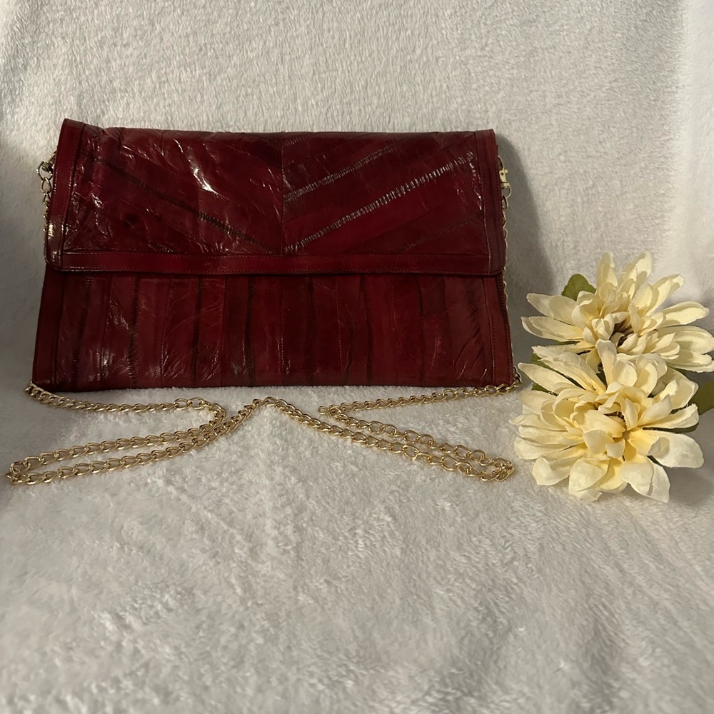 ❗️Burgundy Elk Skin Clutch❗️